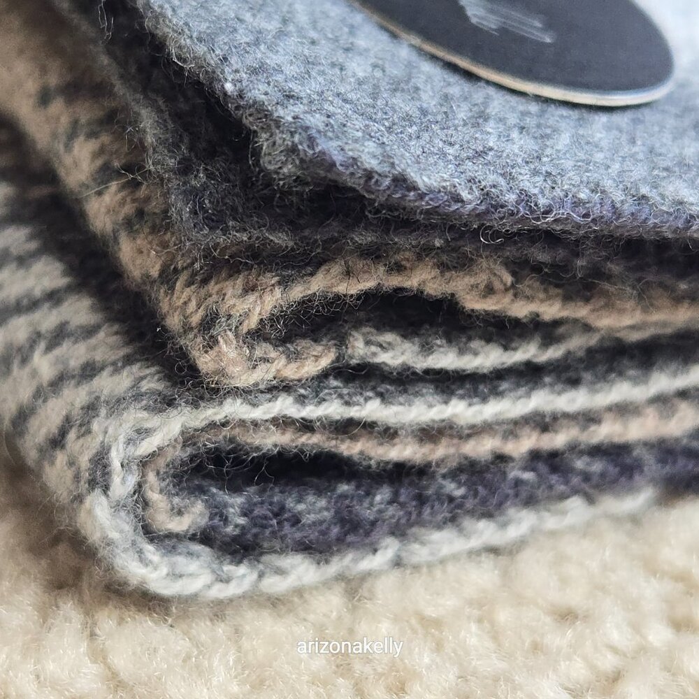 NWT Merino & Cashmere Knit Scarf Grey, Black & Tan Alashan Claudia Nichole - Picture 11 of 12